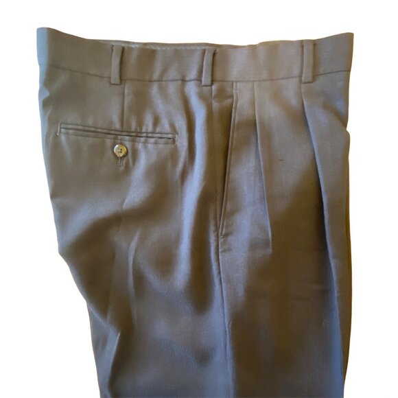 Stafford Mens Classic Fit 32x32 Black Texture Trousers 100% Polyester - Picture 2 of 4